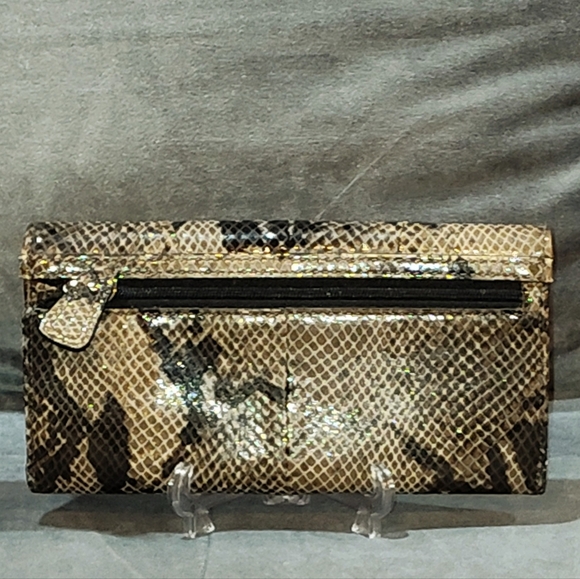 EUC COACH SOHO LYNN EXOTIC SNAKESKIN EMBOSSED LEATHER TRI-FOLD SNAP LONG WALLET - Picture 11 of 13
